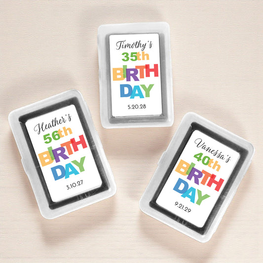Colorful Birthday Personalized Playing Cards (Set of 12)