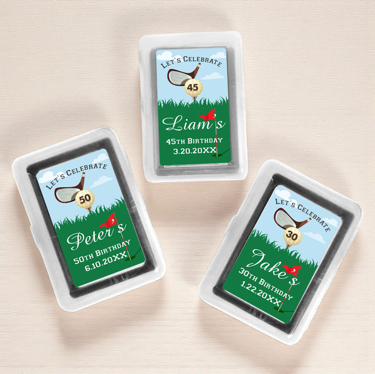 Golf Birthday Party Personalized Playing Cards (Set of 12)