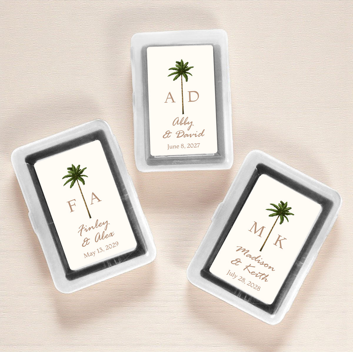 Palm Tree Monogram Personalized Playing Cards (Set of 12)
