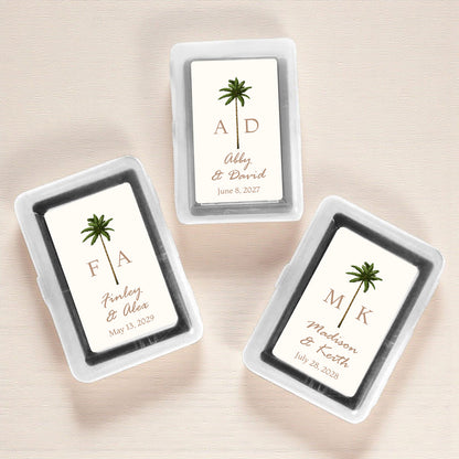 Palm Tree Monogram Personalized Playing Cards (Set of 12)