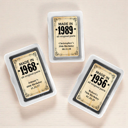 Made In Year All Original Parts Personalized Playing Cards (Set of 12)