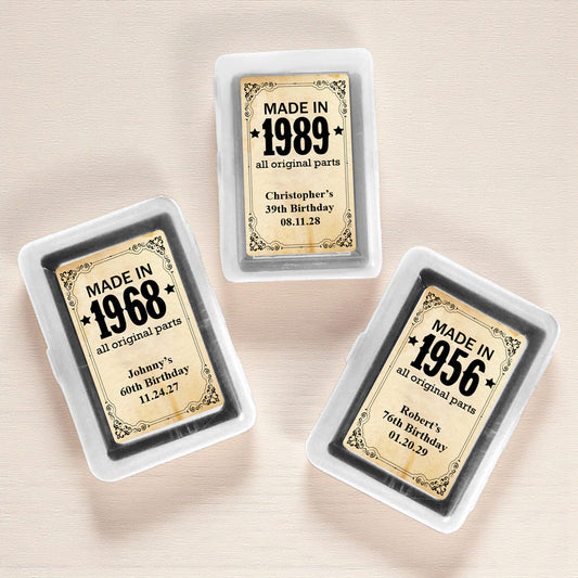 Made In Year All Original Parts Personalized Playing Cards (Set of 12)