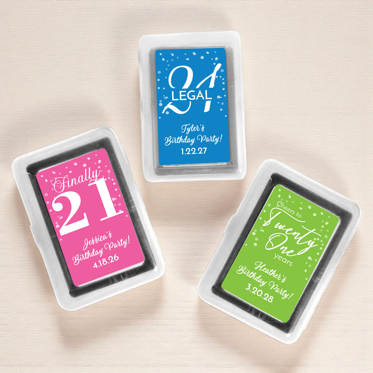 21st Birthday Personalized Playing Cards (Set of 12)