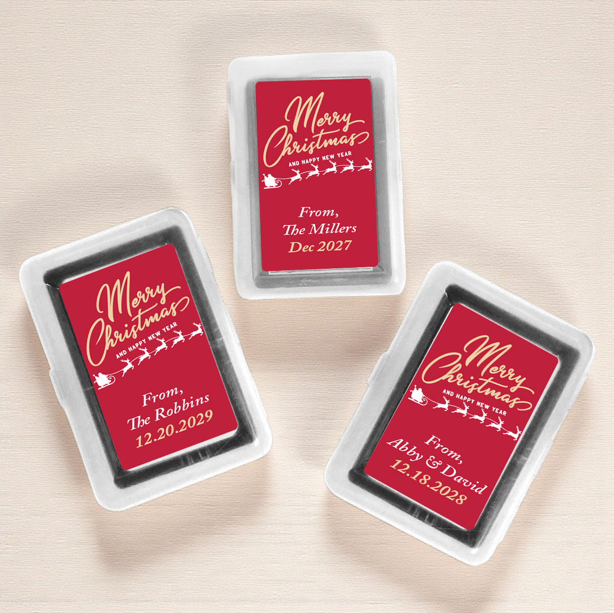 Merry Christmas Personalized Playing Cards (Set of 12)