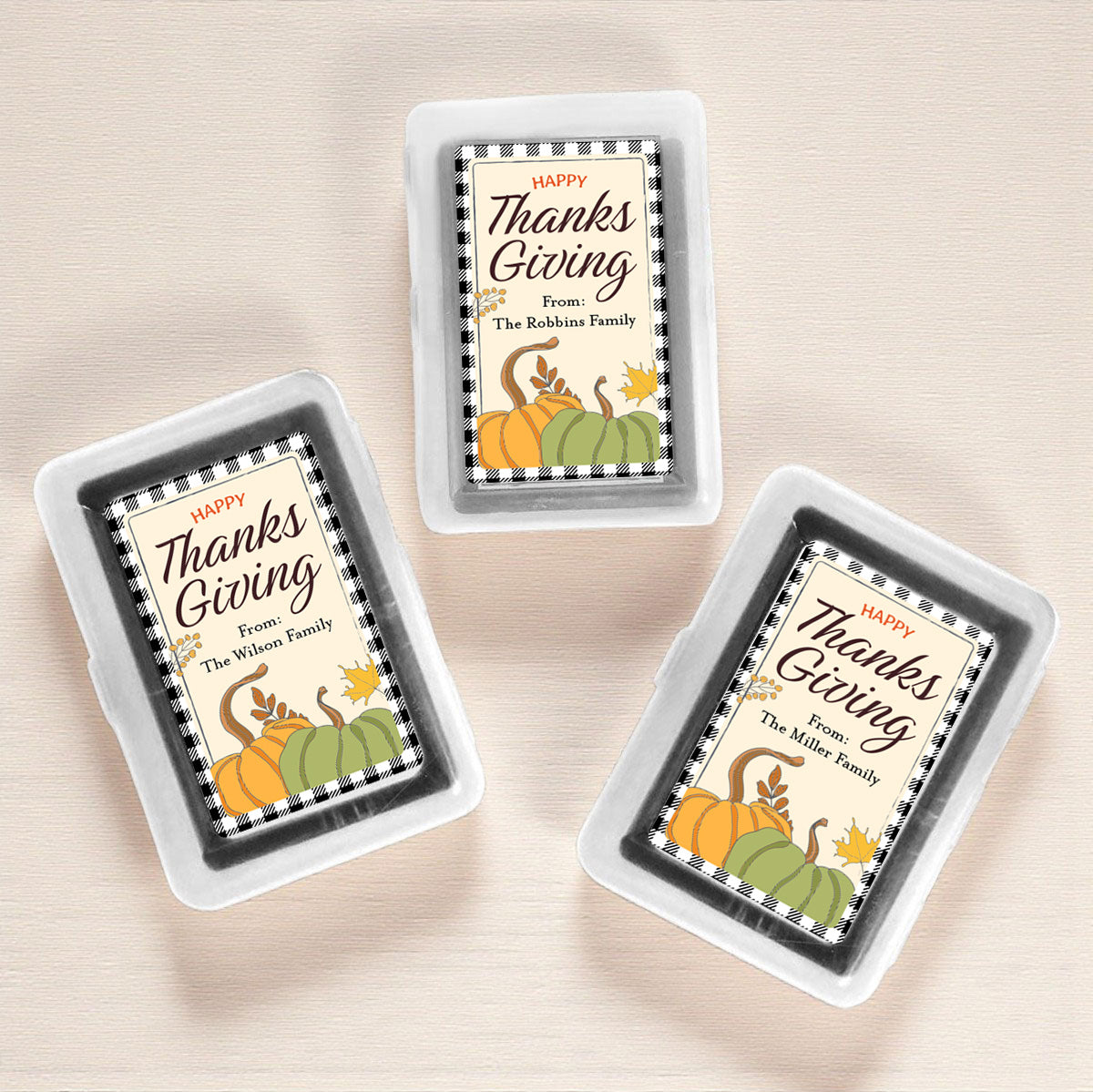 Happy Thanksgiving Personalized Playing Cards (Set of 12)
