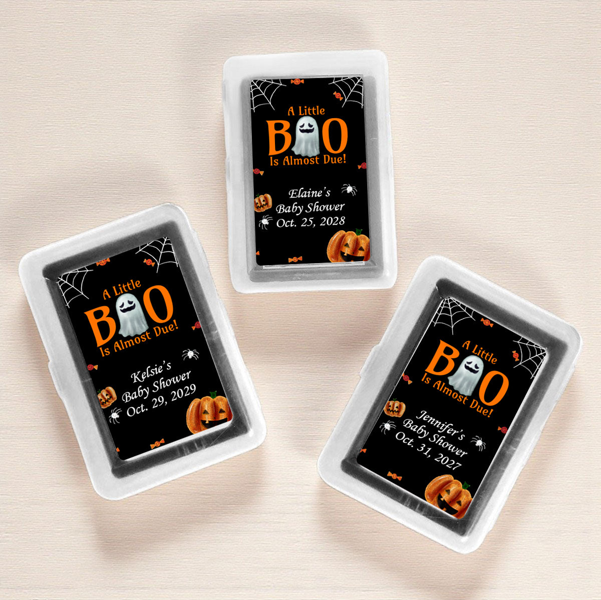 A Little Boo Is Almost Due Personalized Playing Cards (Set of 12)