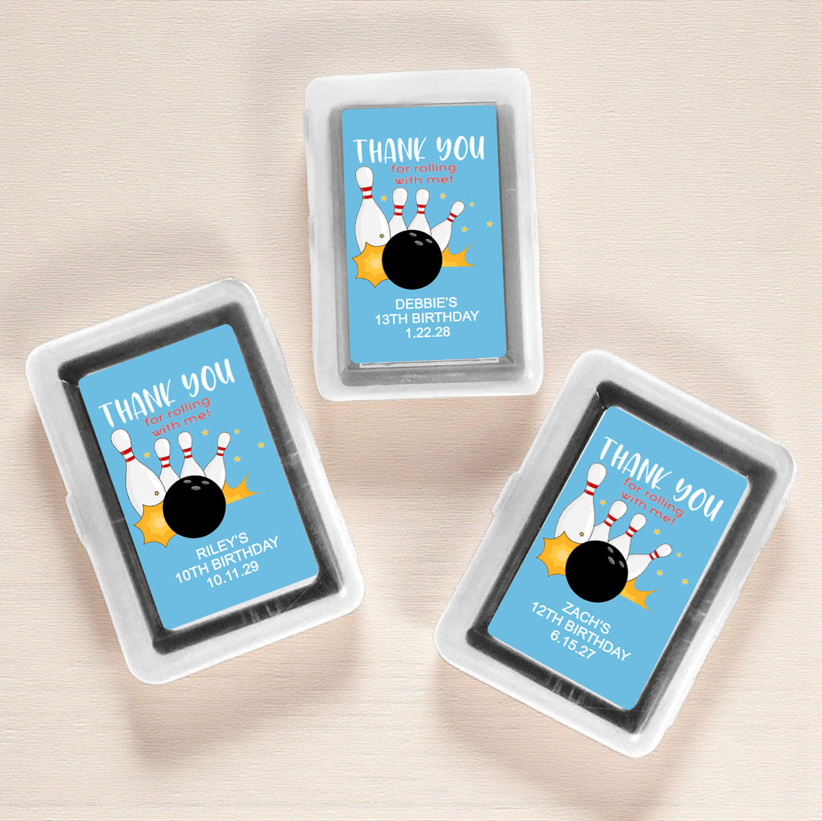 Bowling Kids Birthday Personalized Playing Cards (Set of 12)