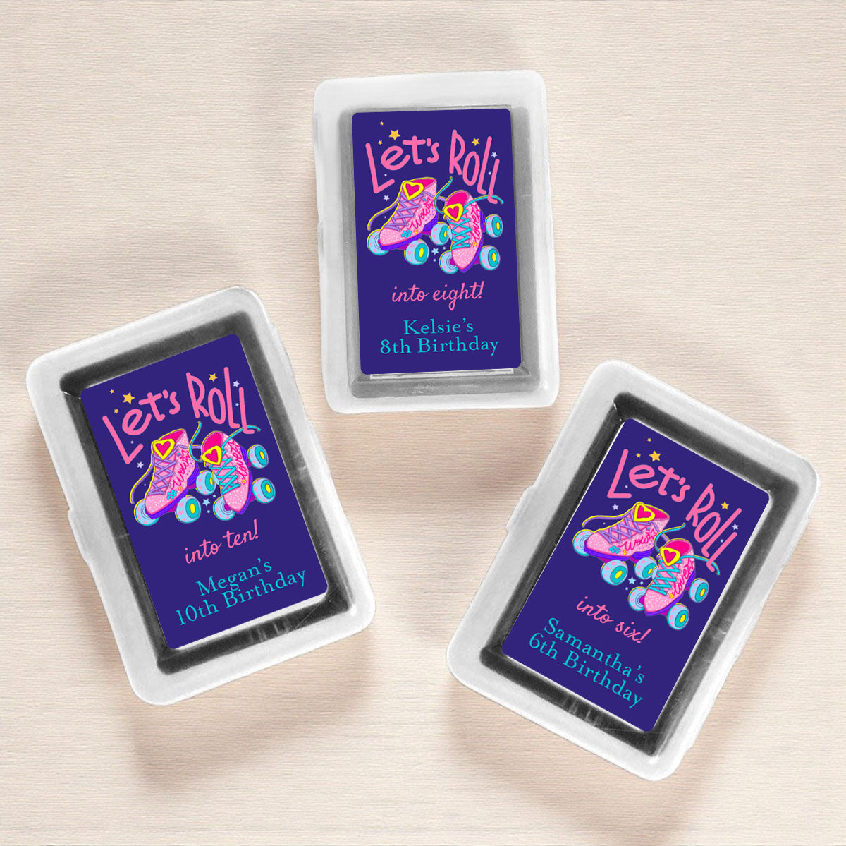 Let's Roll Into Birthday Personalized Playing Cards (Set of 12)