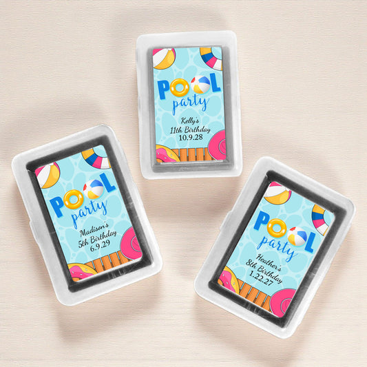 Pool Party Birthday Personalized Playing Cards (Set of 12)
