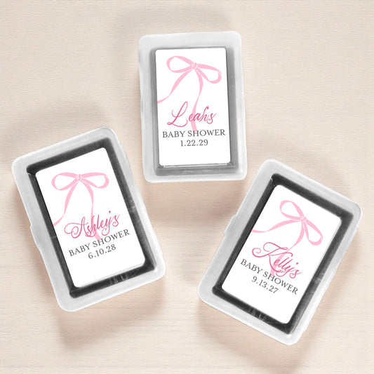 Pink Bow Baby Shower Personalized Playing Cards (Set of 12)