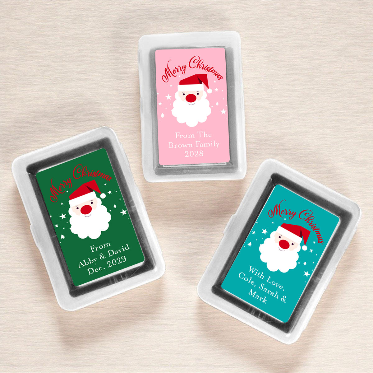 Christmas Santa Claus Personalized Playing Cards (Set of 12)