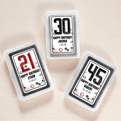 Vegas Birthday Personalized Playing Cards (Set of 12)