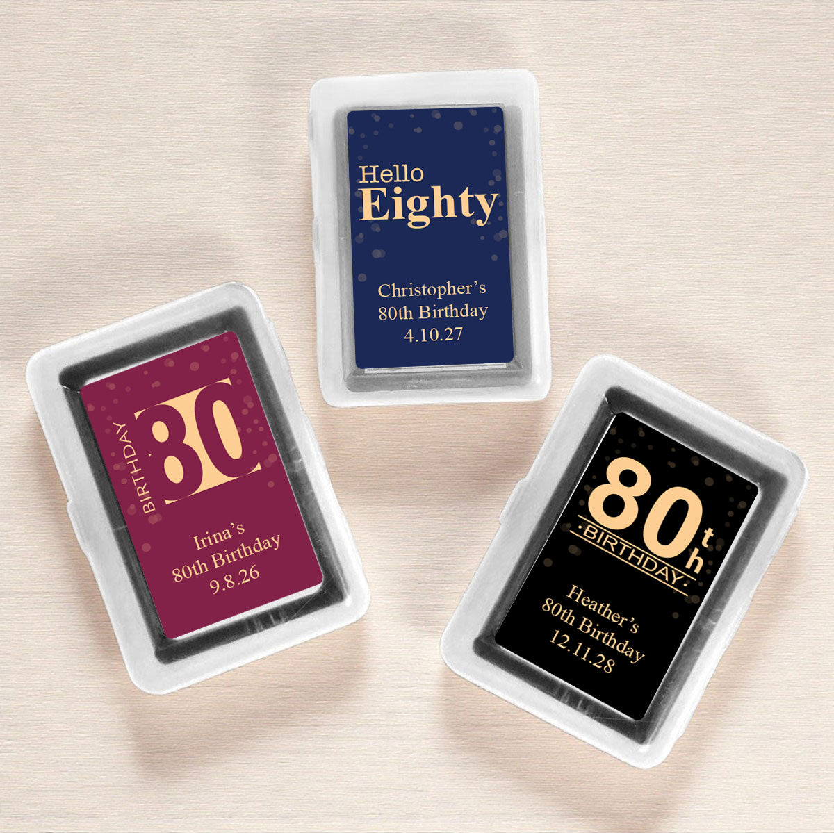 80th Birthday Personalized Playing Cards (Set of 12)