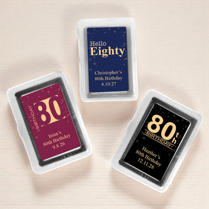 80th Birthday Personalized Playing Cards (Set of 12)