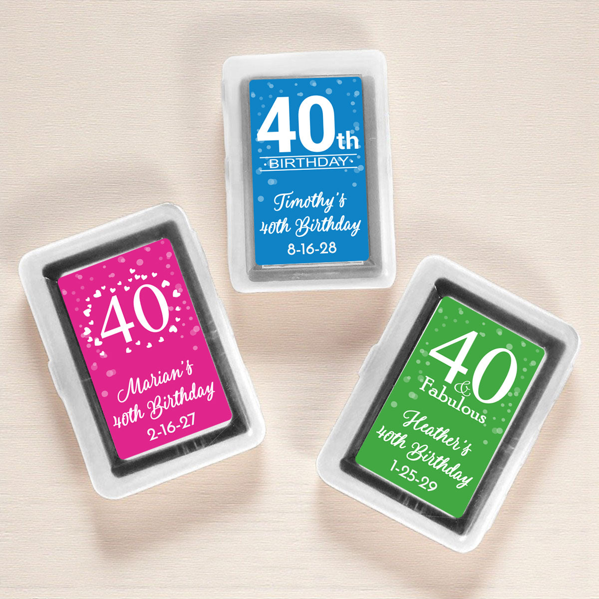 40th Birthday Personalized Playing Cards (Set of 12)