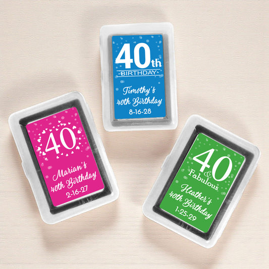 40th Birthday Personalized Playing Cards (Set of 12)