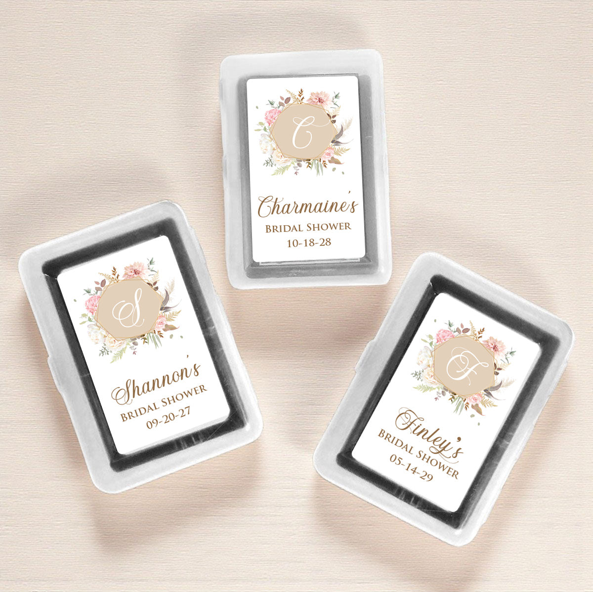 Flower Initial Personalized Playing Cards (Set of 12)
