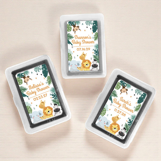 Safari Baby Shower Personalized Playing Cards (Set of 12)