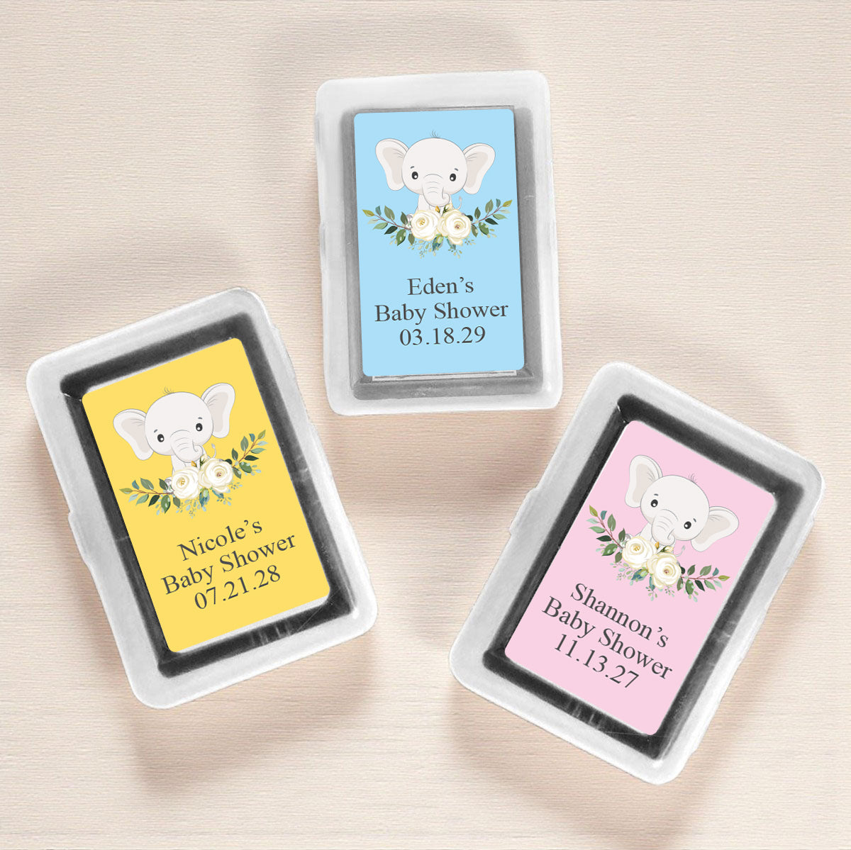 Baby Elephant Personalized Playing Cards (Set of 12)