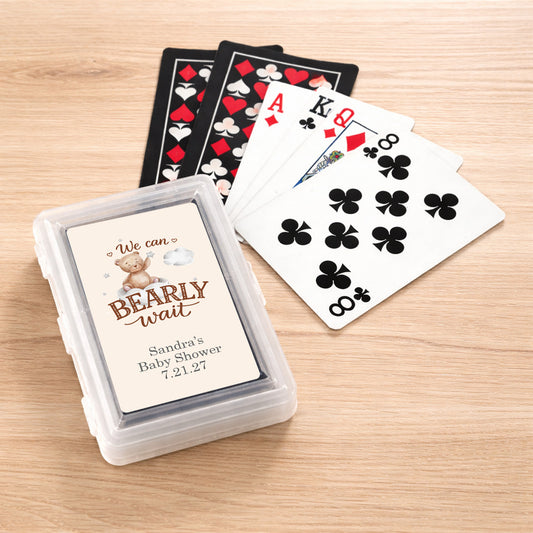 We Can Bearly Wait Personalized Playing Cards (Set of 12)