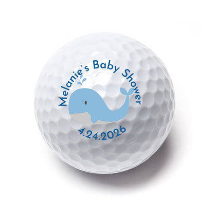 Baby Whale Baby Shower Personalized Printed Golf Balls