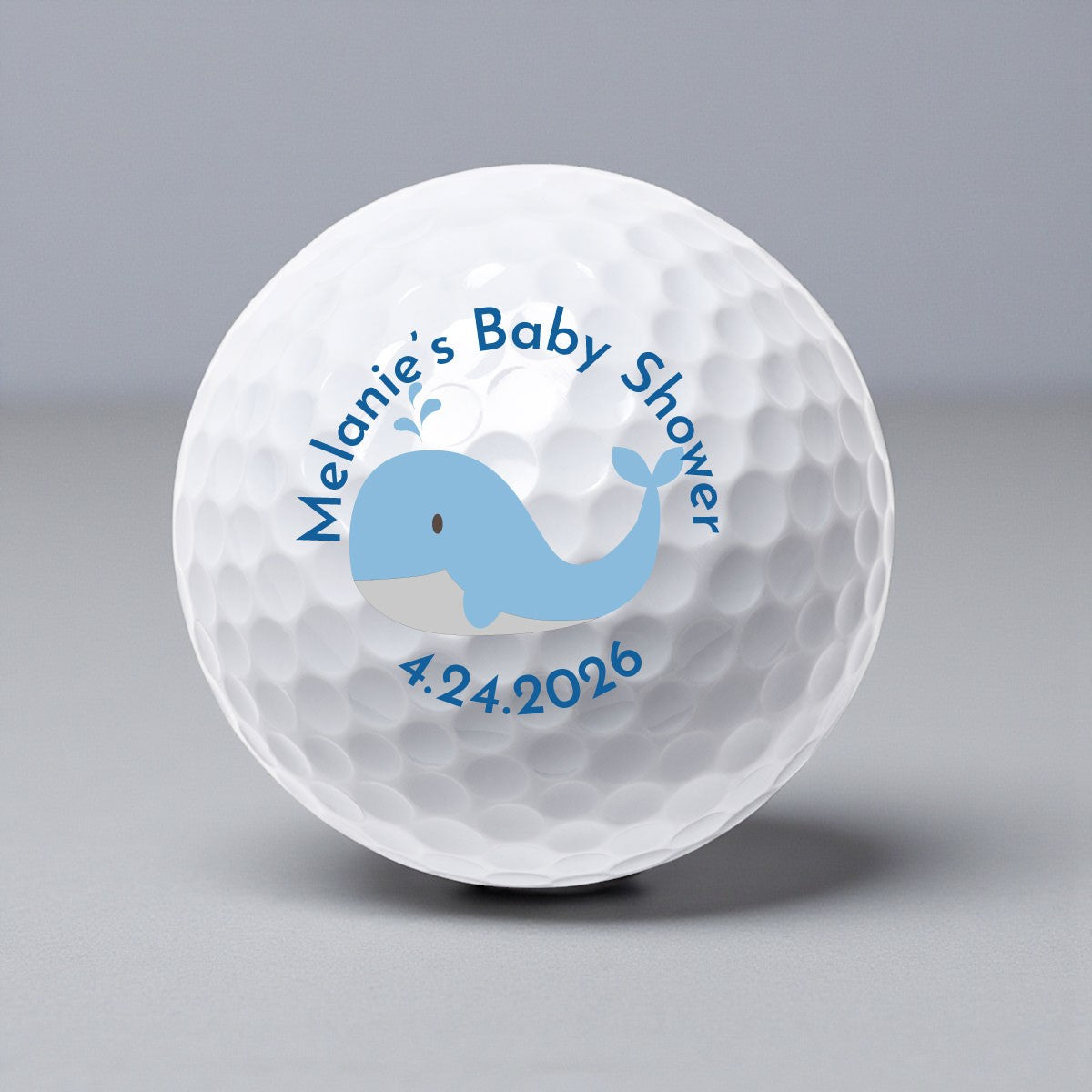 Baby Whale Baby Shower Personalized Printed Golf Balls