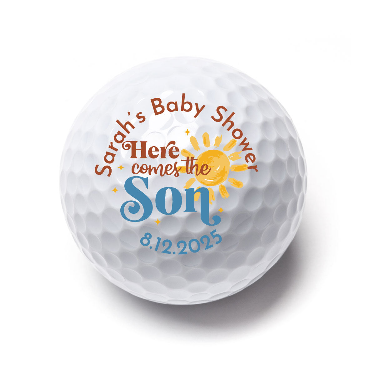 Here Comes The Son Baby Shower Personalized Printed Golf Balls
