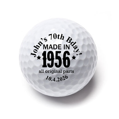 Made In Year All Original Parts Personalized Printed Golf Balls
