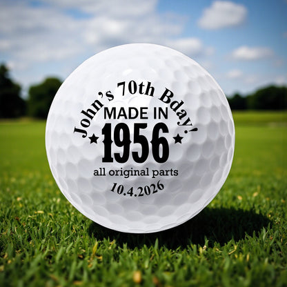 Made In Year All Original Parts Personalized Printed Golf Balls