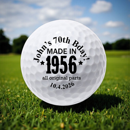 Made In Year All Original Parts Personalized Printed Golf Balls