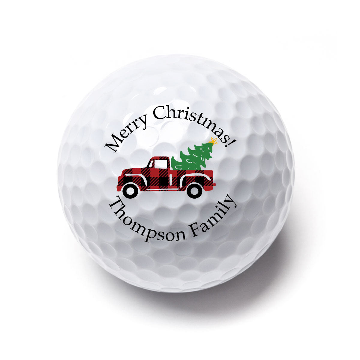 Christmas Red Truck Personalized Printed Golf Balls