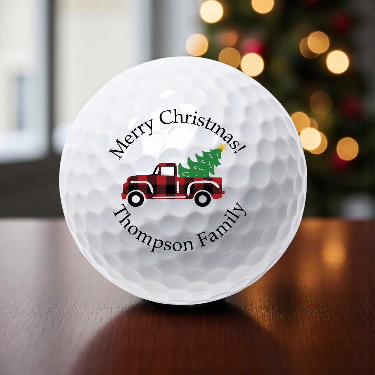 Christmas Red Truck Personalized Printed Golf Balls
