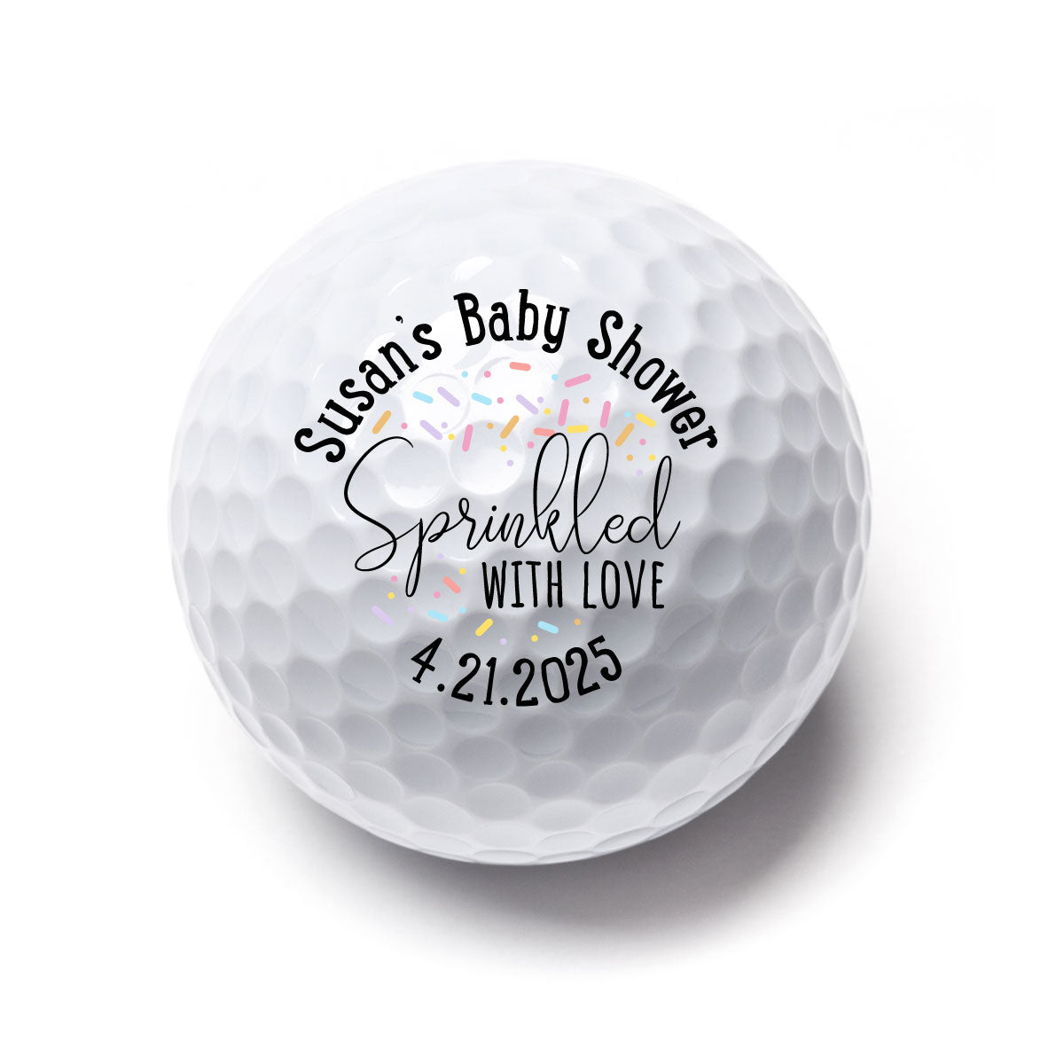 Sprinkled With Love Baby Shower Personalized Printed Golf Balls