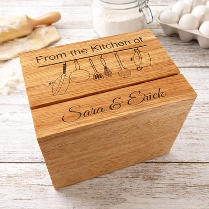 From The Kitchen Of Personalized Wood Recipe Box