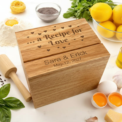 A Recipe For Love Personalized Wood Recipe Box