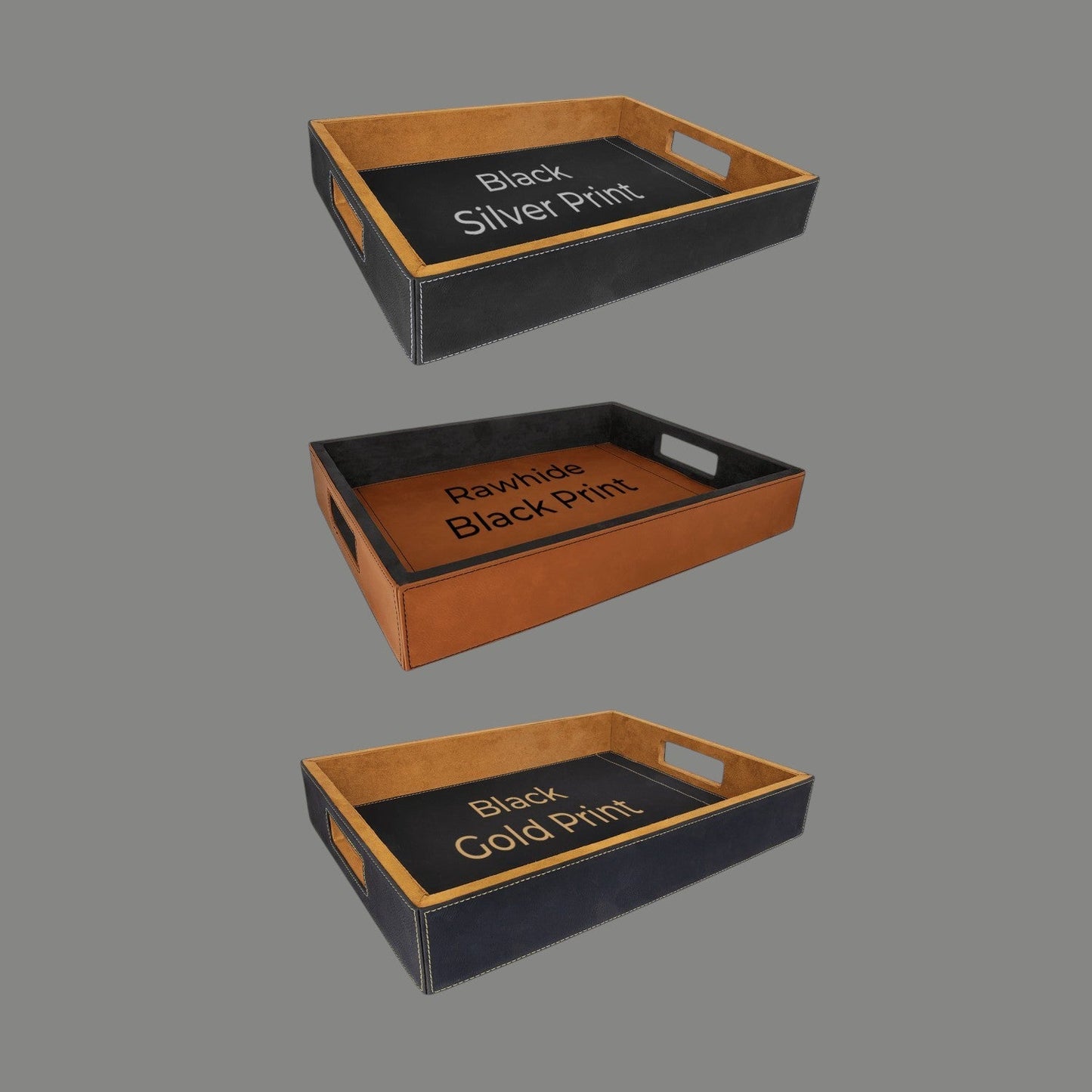 Football Personalized Rectangle Leather Serving Tray