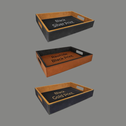 Football Personalized Rectangle Leather Serving Tray