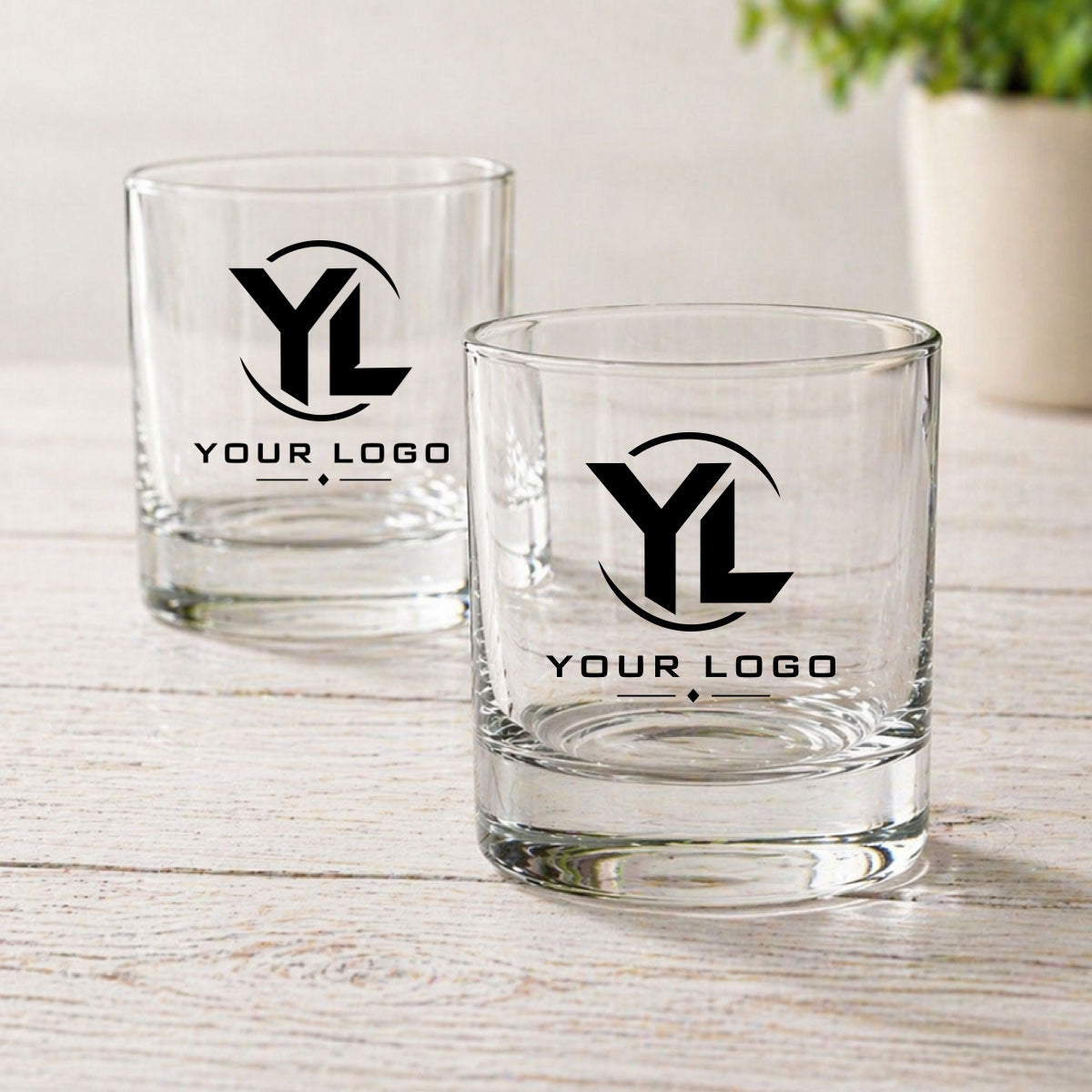 Your Logo Personalized Whiskey Rocks Glass (Set of 24)