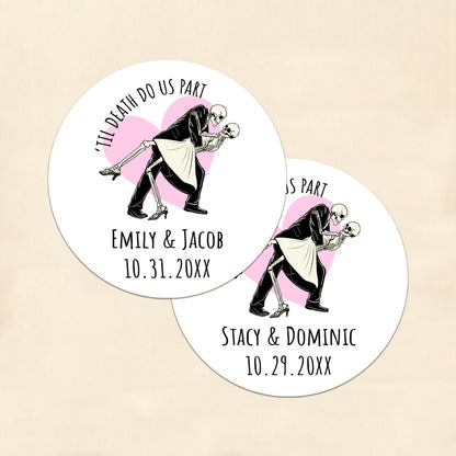 Til Death Do Us Part Personalized Round Labels (Set of 24)