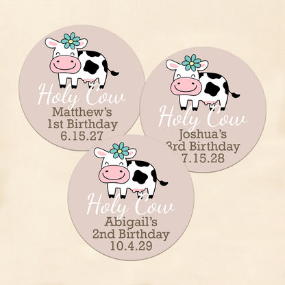 Holy Cow Personalized Round Labels (Set of 24)