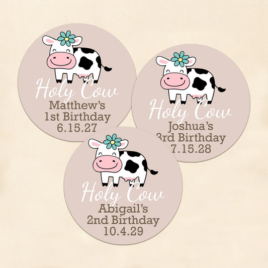 Holy Cow Personalized Round Labels (Set of 24)