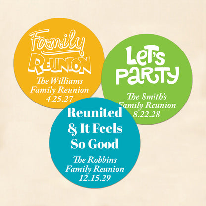 Family Reunion Personalized Round Labels (Set of 24)