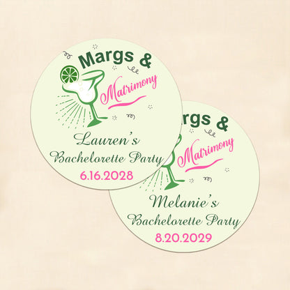 Margs & Matrimony Personalized Round Labels (Set of 24)