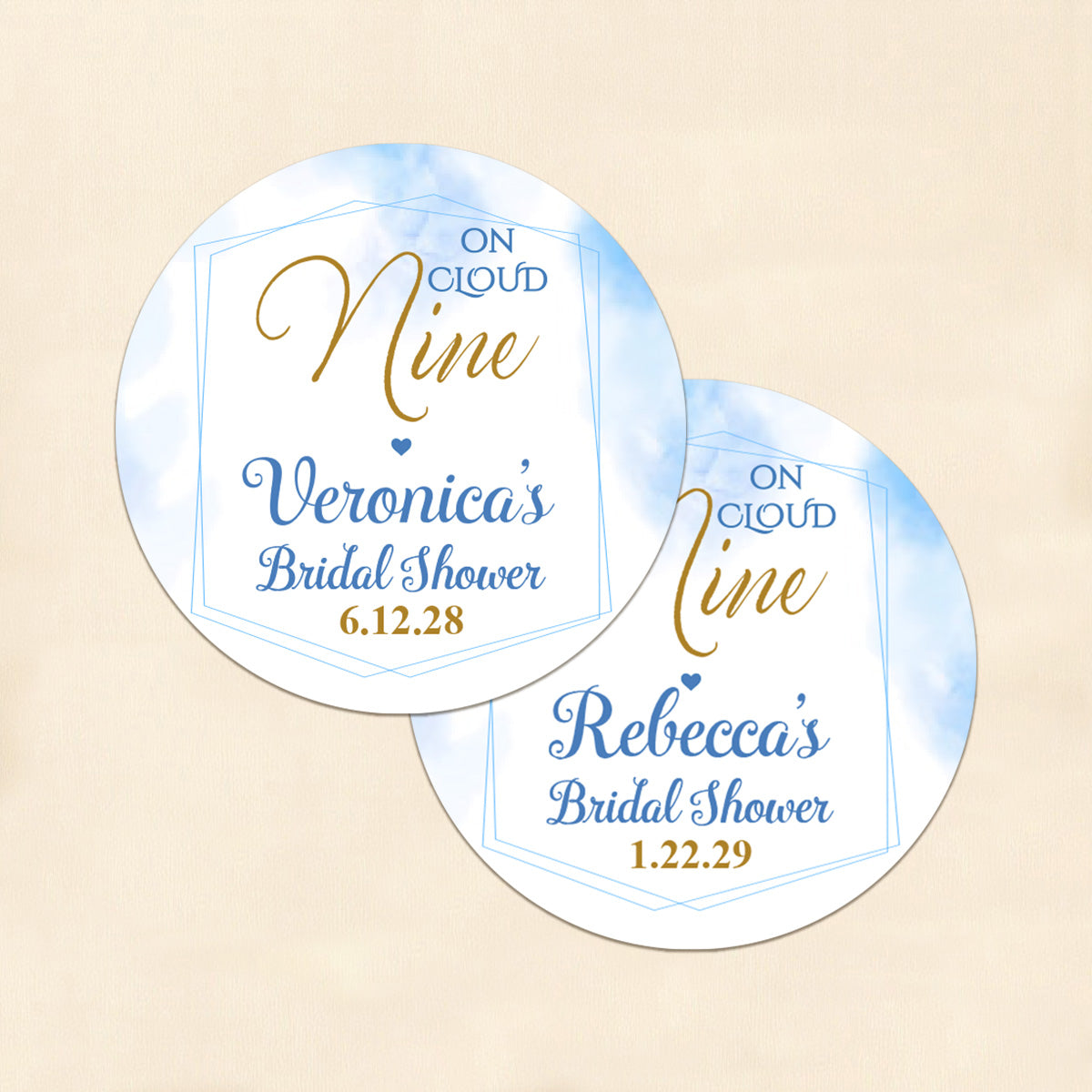 On Cloud Nine Personalized Round Labels (Set of 24)