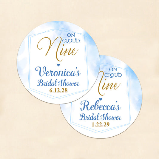 On Cloud Nine Personalized Round Labels (Set of 24)