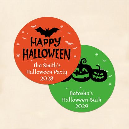 Halloween Personalized Round Labels (Set of 24)