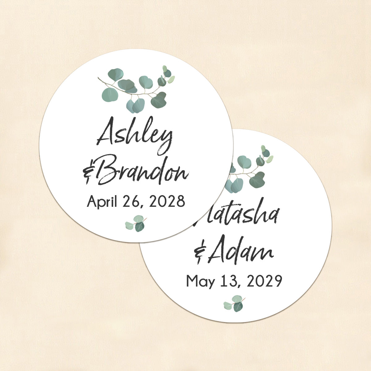 Eucalyptus Personalized Round Labels (Set of 24)