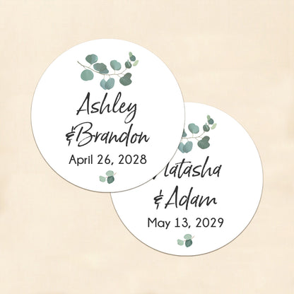 Eucalyptus Personalized Round Labels (Set of 24)