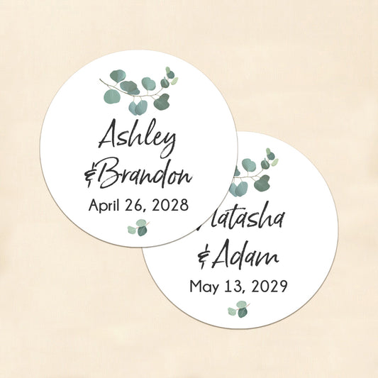 Eucalyptus Personalized Round Labels (Set of 24)