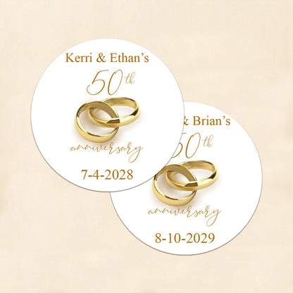 Wedding Anniversary Personalized Round Labels (Set of 24)